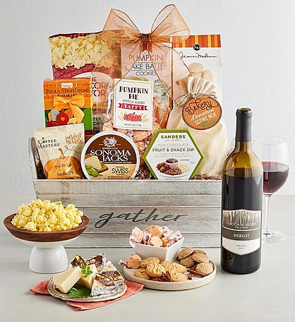 Gourmet Snack Assortment with Wine